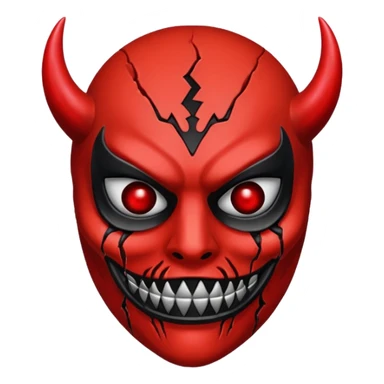 cursed mask, red, satan sticker