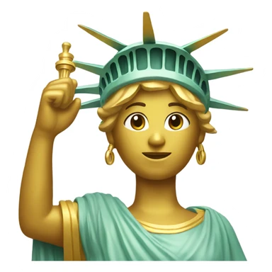 Golden statue of Liberty sticker