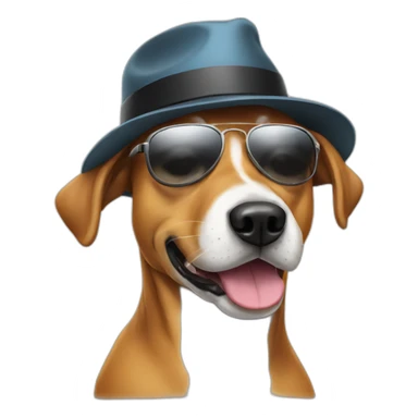 Dog with hat and sunglasses sticker