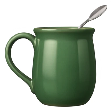 mug, vintage style, deep green color sticker