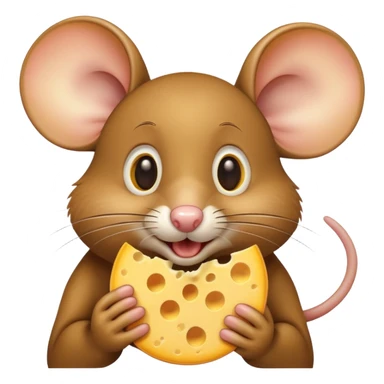 cartoon mouse jerry eating cheese sticker