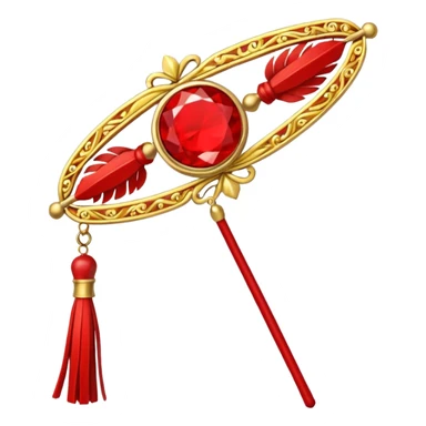 Red & Gold Hairpin – Decorative stick with red tassels.



 sticker