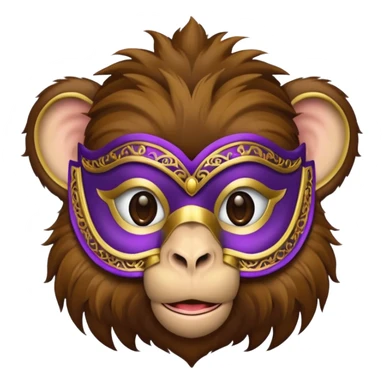 a monkey wearing masquerade sticker