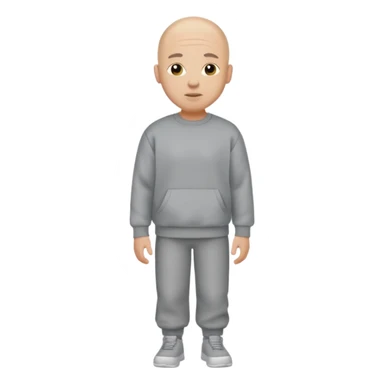 bald man sweatshirt ful body sticker