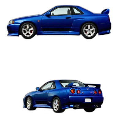 Nissan Skyline GTR V-spec 1999 bleu minuit sticker