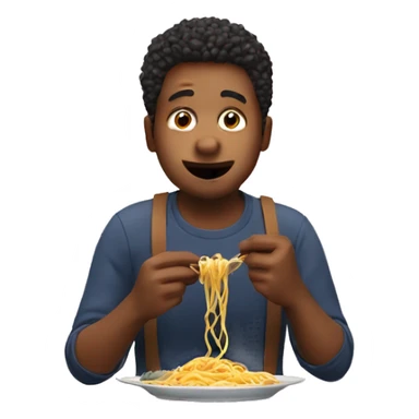 Person eating spaghetti sticker