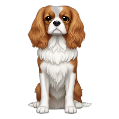 Full-body Golden King Charles cavalier with angel wings and a halo sticker