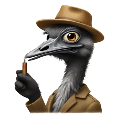 Emu smoking a cigar sticker