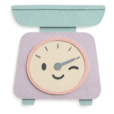 cute coffee scale winking, soft pastel colors, full body, hand-drawn paper craft style sticker