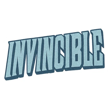 Change the color scheme to blue with a black outline, keep the gritty, distressed comic font, no background. sticker