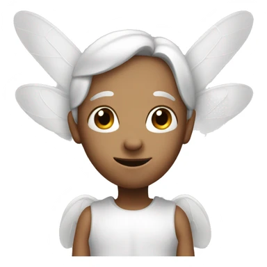 an ant face angel with white wings sticker