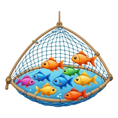 fishing net with fishes sticker
