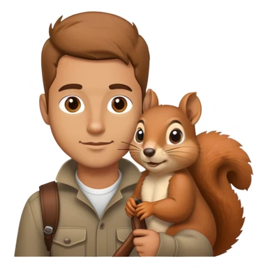 Man wird a squirrel on his shoulder sticker