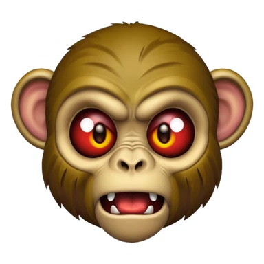 Angry Zombie monkey face sticker