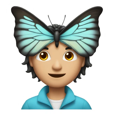 a butterfly with bull hea sticker