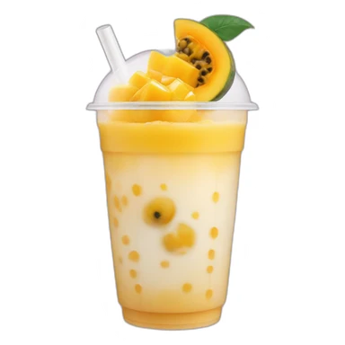 passion fruit mango bubble tea sticker