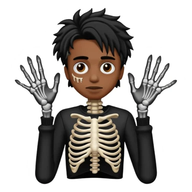 Make a Playboi Carti yvl skeleton hand emoji sticker