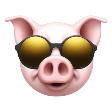 Pig gold with sunglusses black sticker