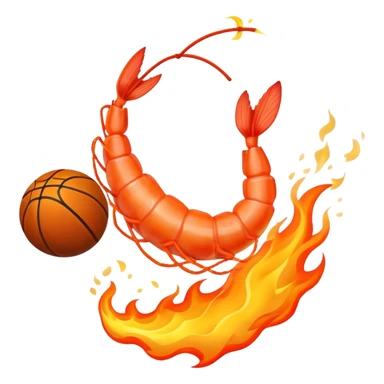 shrimp on fire dunking a basketball sticker