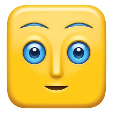 square with yellow body blue square eyes and mouth sticker