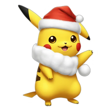 Pikachu dress like santa claus sticker