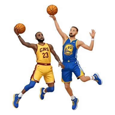 LeBron James dunking on Stephen curry  sticker