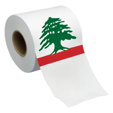 Lebanon flag on toilet paper  sticker
