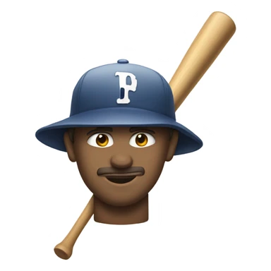 If a baseball bat had the face of a man. sticker
