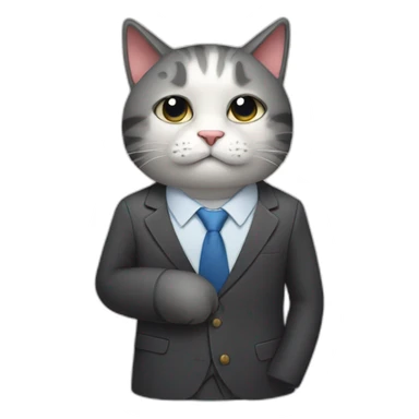tired cat with suit sticker