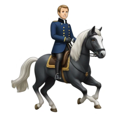 Macron sur un  cheval sticker