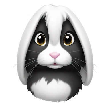 Black and white bunny sticker