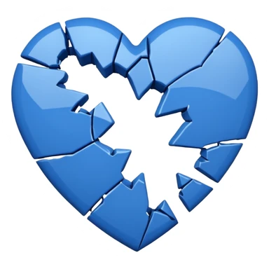 Broken blue heart sticker