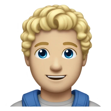 full body light curl blonde 30yo man blue eyed pale skin sticker