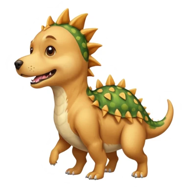 een killer golden retriever in een dino kostuum dat een chihuahua in een dino pak vermoordt sticker