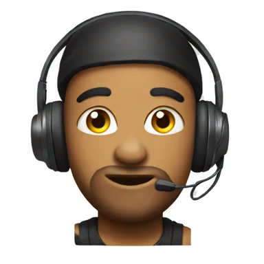 emoji with gamerheadset sticker