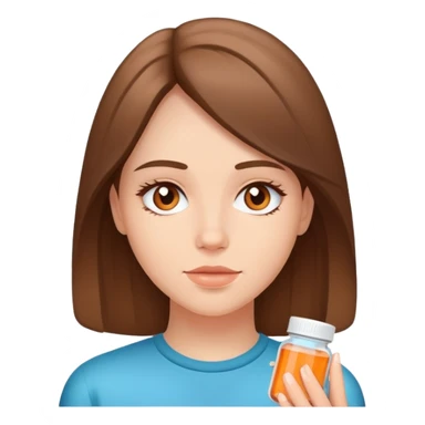 Beautiful fit light brunette girl with Adderall sticker