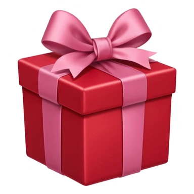 red gift box with pink bow sticker