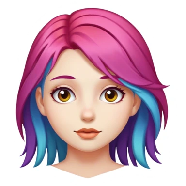 multicolored hair girl portrait sticker