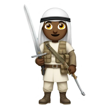 arab soldier with a sword sticker