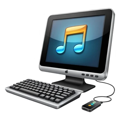 a computer play music sticker