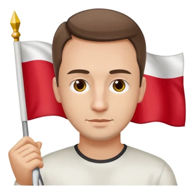 realistick polish man with poland flag sticker