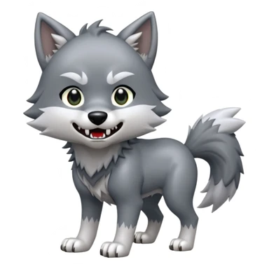 Toony Chibi Cool Edgy Ginga Nagareboshi Gin/Silver Fang the wolf (full body) (feral) (4 legs) (canine) sticker