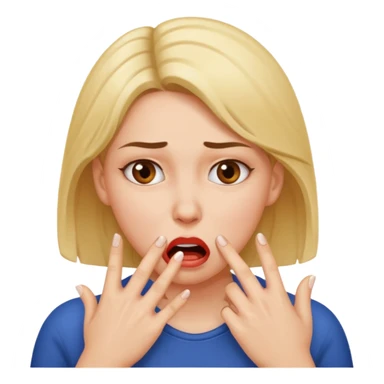 Woman biting her fingers sticker