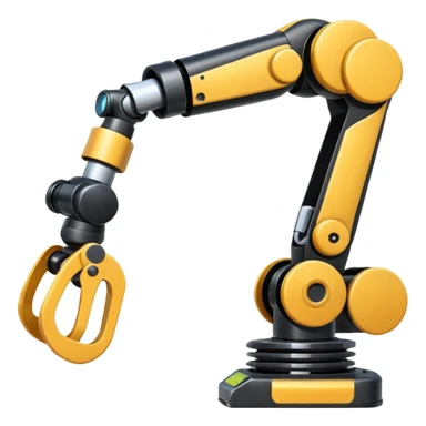 automated balck robotic arm sticker