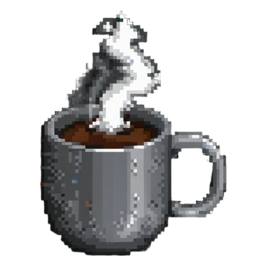 Coffee mug with steam sticker
