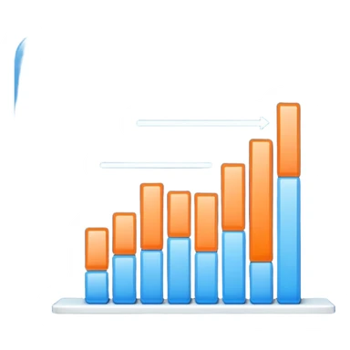 bar chart with rising columns sticker