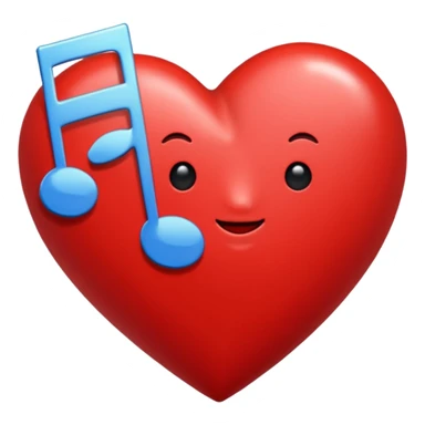 Coeur avec note de musique sticker