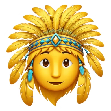 Indio plumas on yellow emoji sticker