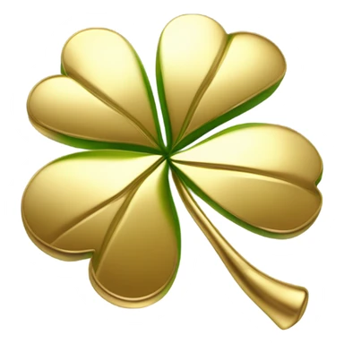 3D Four Leaf Golden Clover sticker