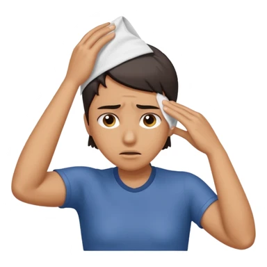 Wiping sweat off forehead sticker